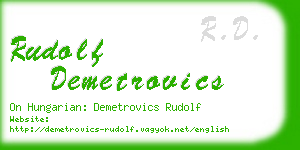 rudolf demetrovics business card